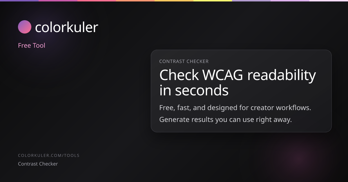 Color Contrast Checker - WCAG Accessibility Tool | Colorkuler